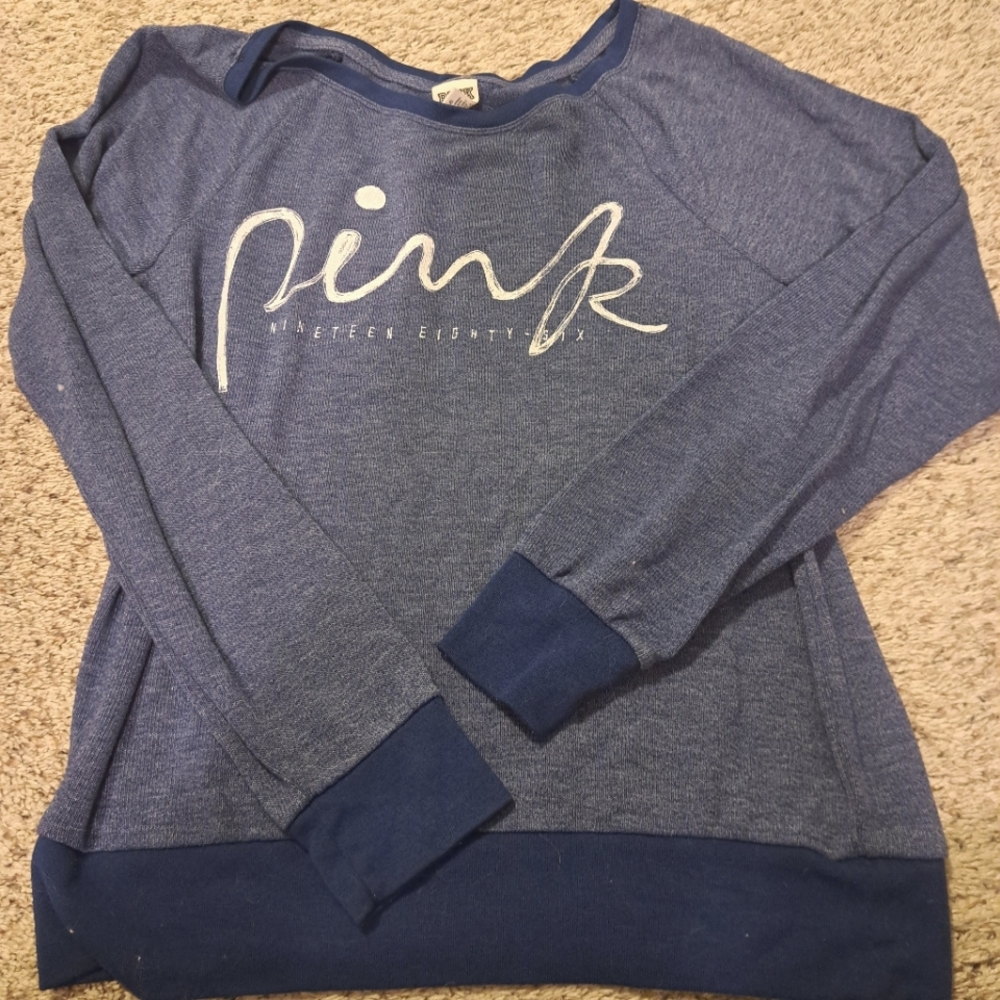 PINK Victoria's Secret Women's Blue Sweater and Shorts Set